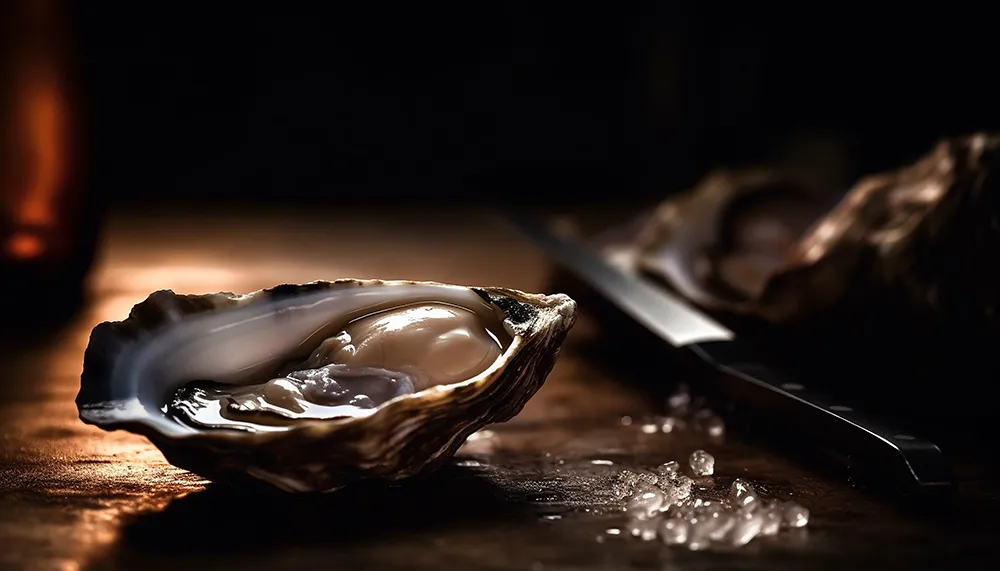 oyster shucking at oyster bar, siesta key