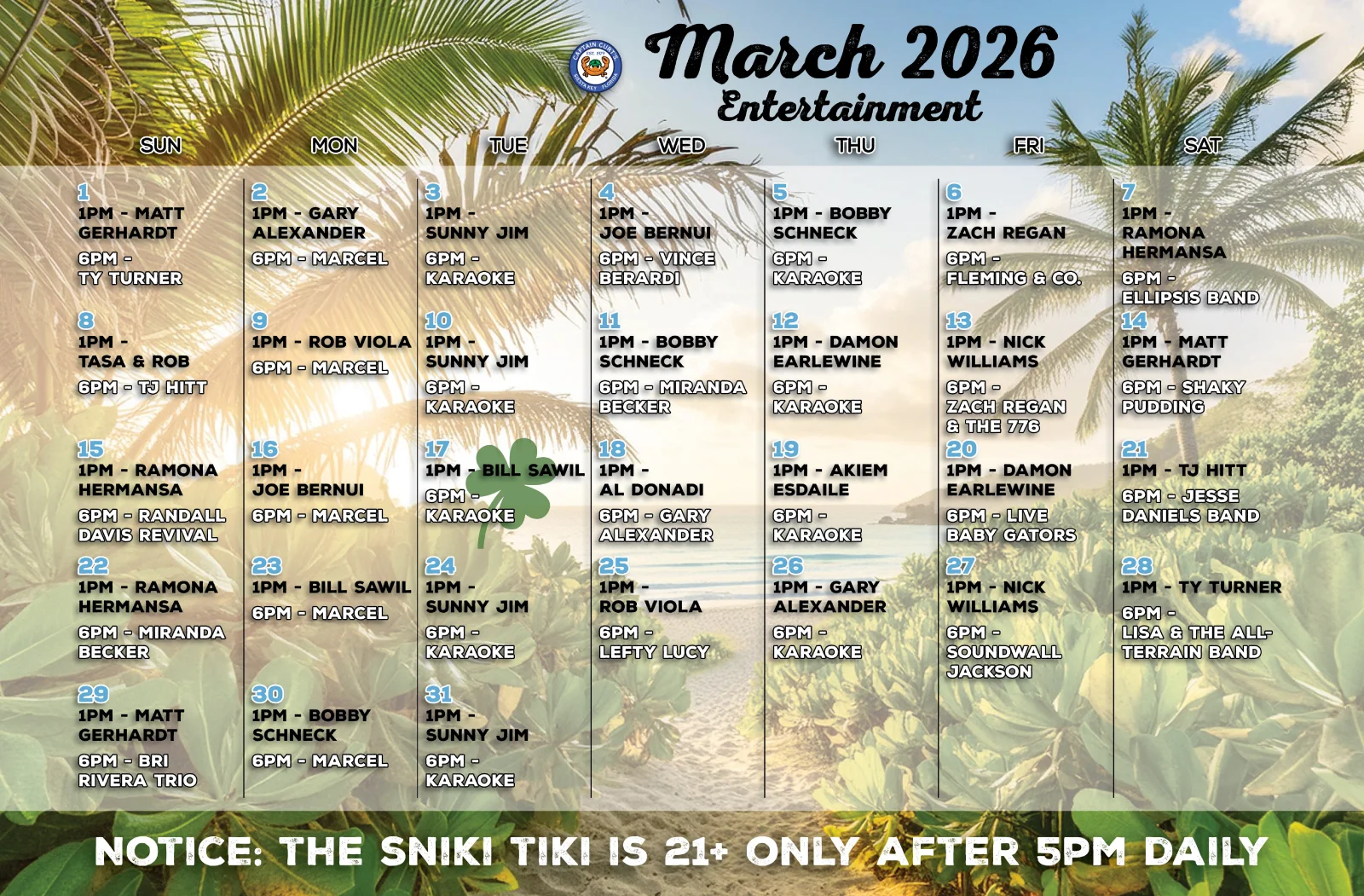 March 2026 Music Calendar