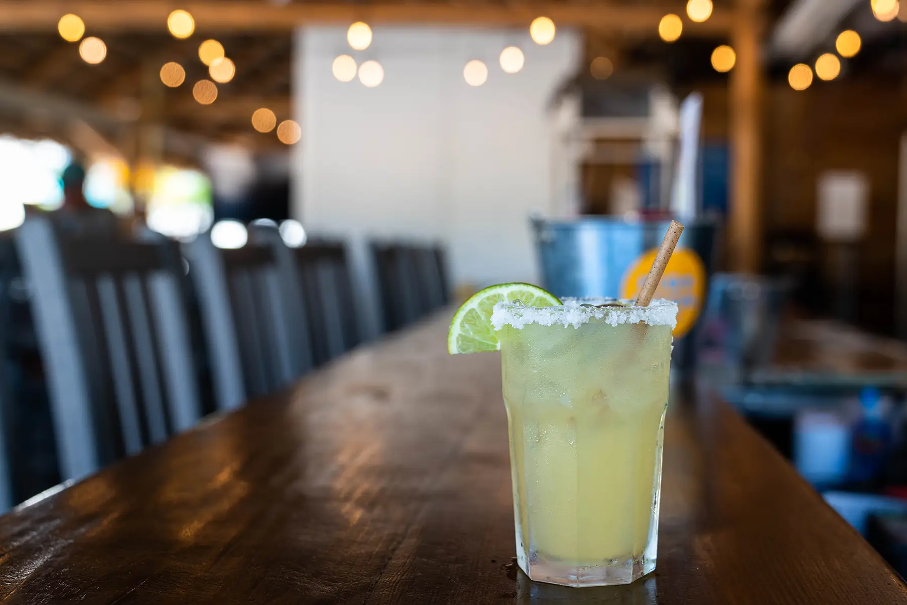 Banana Daiquiri Cocktail in Florida Tropical cocktail served at a beach bar in Siesta Key Florida