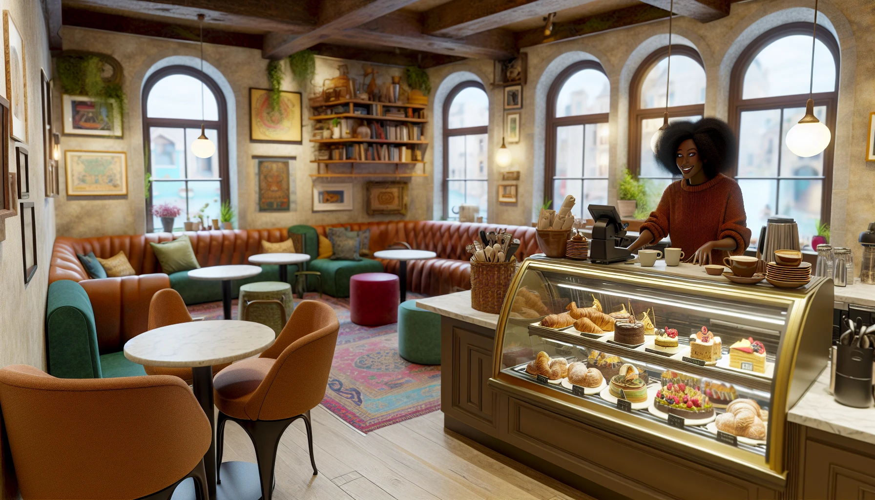 Tiki Style Slushy Bar Lounge in Siesta Key Cozy tiki lounge seating area inside a slushy bar in Siesta Key