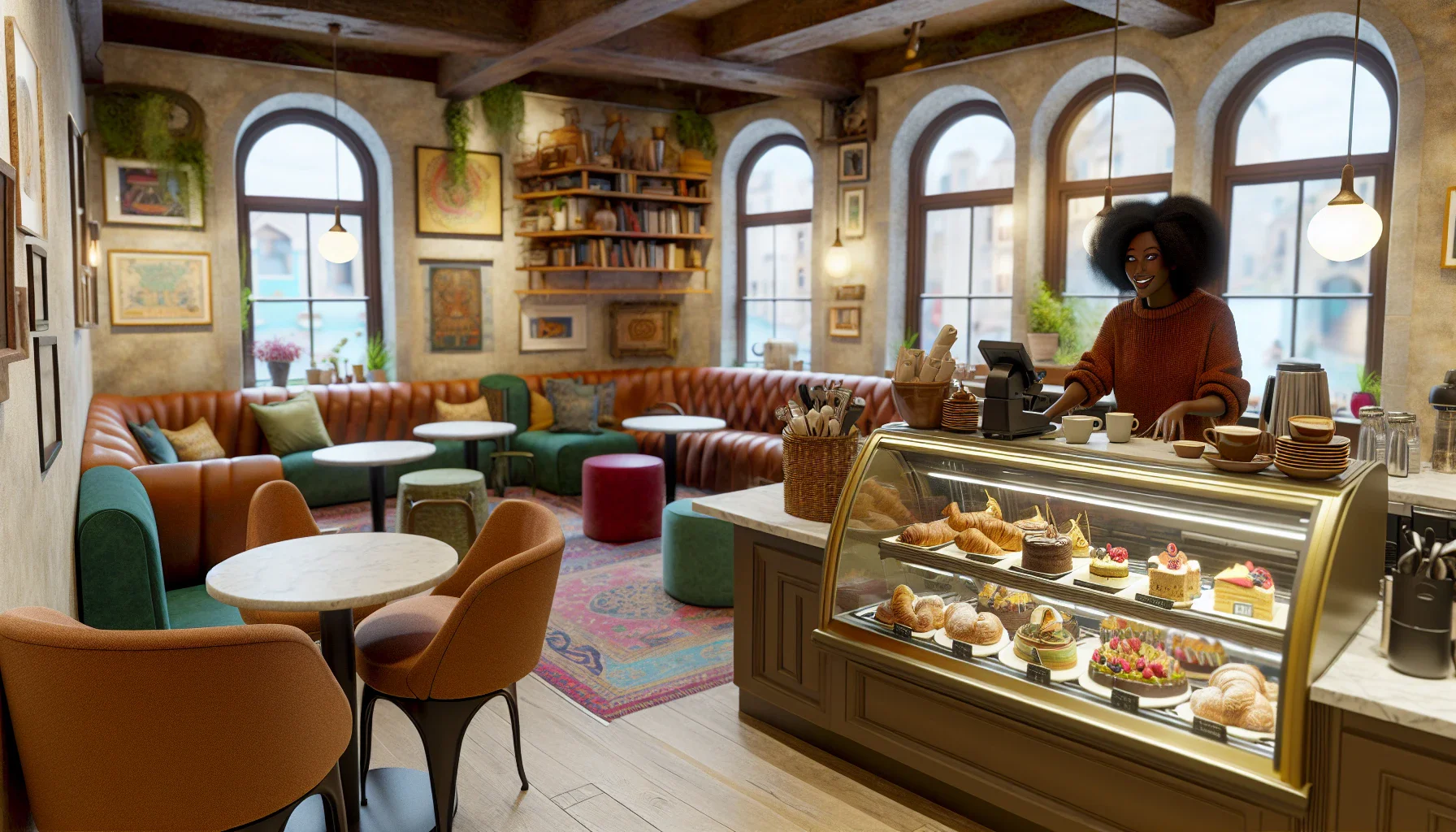 Tiki Style Slushy Bar Lounge in Siesta Key Cozy tiki lounge seating area inside a slushy bar in Siesta Key