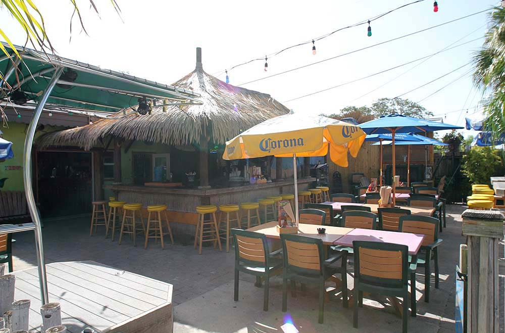Outdoor Bar Patio in Sarasota Florida Outdoor seating area at a popular nightlife bar in Sarasota Florida