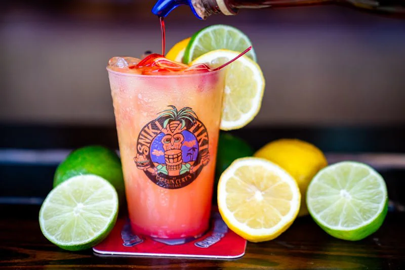 Frozen Beverage at Sniki Tiki Bar Siesta Key Frozen tropical cocktail served at a beach bar in Siesta Key Florida