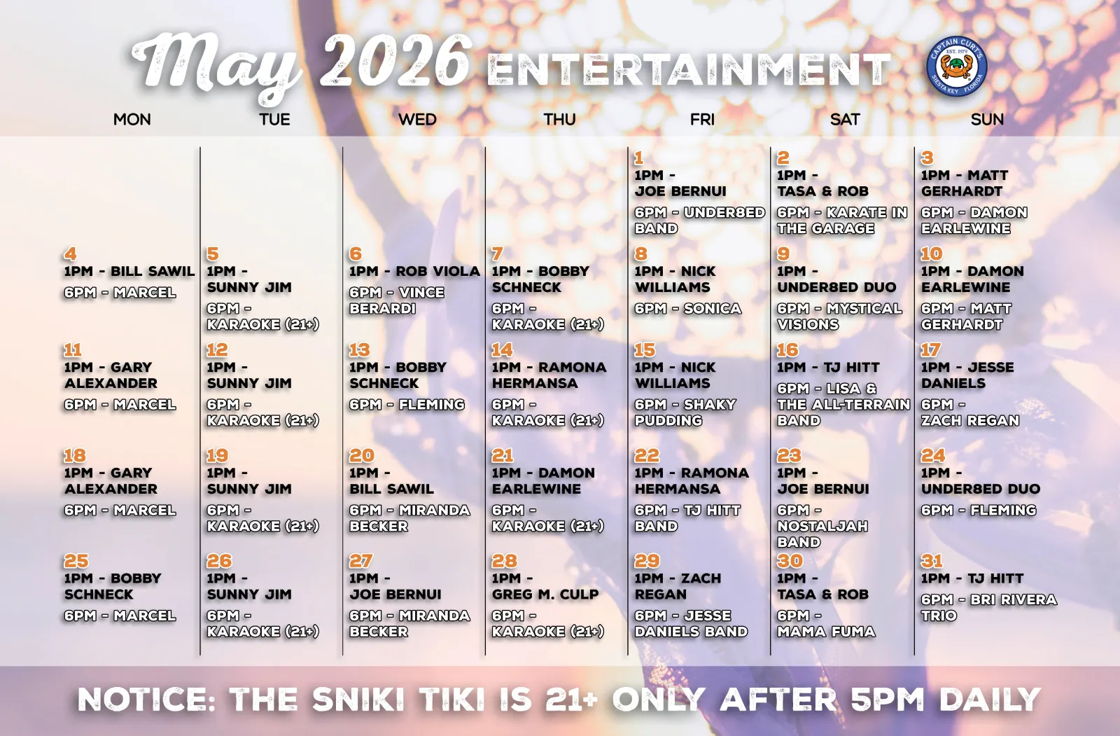 May 2026 Music Calendar May 2026 Music Calendar